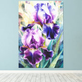 *~* Irissen Bloemen Artsy Iris Schilderen AP84 Canvas Afdruk (Insitu (Houten vloer))