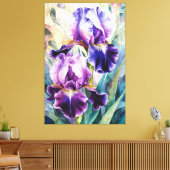 *~* Irissen Bloemen Artsy Iris Schilderen AP84 Canvas Afdruk (Insitu (Woonkamer))
