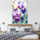 *~* Irissen Bloemen Artsy Iris Schilderen AP84 Canvas Afdruk (Insitu (Slaapkamer))