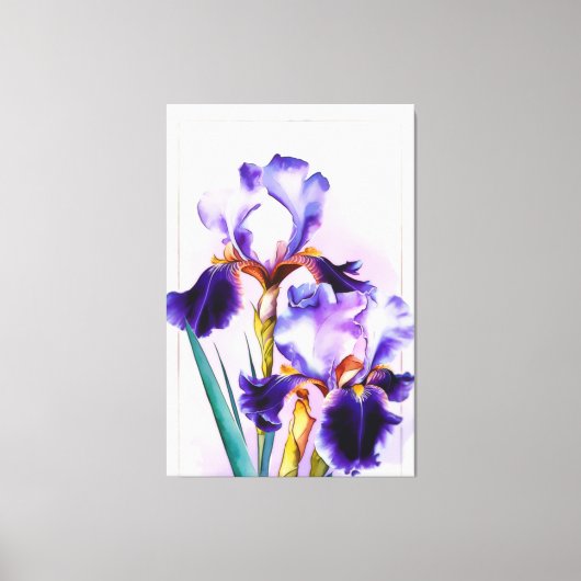 *~* Irissen Bloemen Artsy Schilderen AP84 Iris Canvas Afdruk (Voorkant)