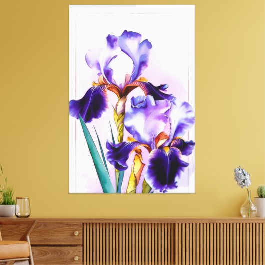 *~* Irissen Bloemen Artsy Schilderen AP84 Iris Canvas Afdruk (Insitu (Woonkamer))