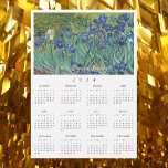 Irissen Bloemen Vincent Van Gogh 2024 Kalender Kaa<br><div class="desc">Custom, eenvoudige effen zwart-wit, 2024 vol jaar, home room kantoor decor, koel, dun, bloemenformaat, briefkaarten / bloemen / natuur / kunstliefhebbers en Van Gogh kenners' jaarlijkse kalender magneet magnetische kaart, voor elk magnetisch oppervlak thuis of kantoor, met een prachtige kleurrijke ingewikkelde olieverf op doek schilderij, door Vincent van Gogh, van...</div>