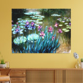 Irissen en waterlelies in de tuin van Giverny Canvas Afdruk (Insitu (Woonkamer))