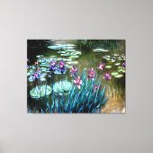 Irissen en waterlelies in de tuin van Giverny Canvas Afdruk (Voorkant)