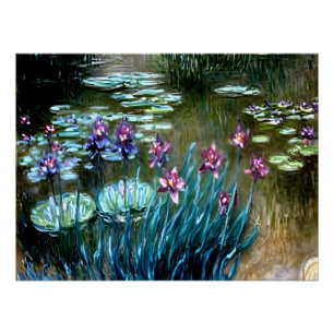 Irissen en waterlelies in de tuin van Giverny Perfect Poster