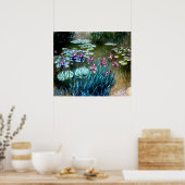 Irissen en waterlelies in de tuin van Giverny Poster (Keuken)