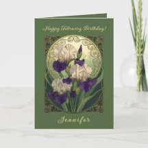 Irissen Februari Verjaardagsbloemen Art Nouveau St