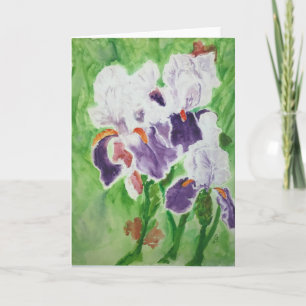 Irissen in bloei dank je wel kaart