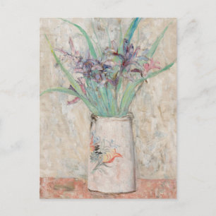 Irissen in een witte bloemenvaas   Tadeusz Makowsk Briefkaart