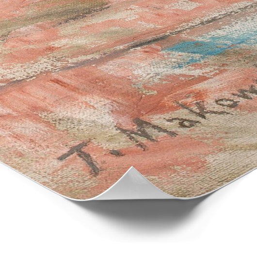 Irissen in een witte bloemenvaas | Tadeusz Makowsk Poster (Hoek)