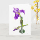 Irissen in gekleurd potlood kaart (Gele Bloem)