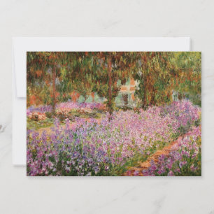 Irissen in het Wenskaart van Monet's Garden Feestdagenkaart