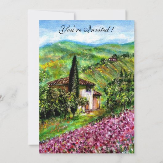 IRISSEN IN TUSCANIE, Groen Paars Bloemenveld Kaart (Voorkant)