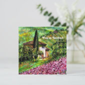 IRISSEN IN TUSCANJE, Groen Paars Bloemenveld Kaart (Staand voorkant)