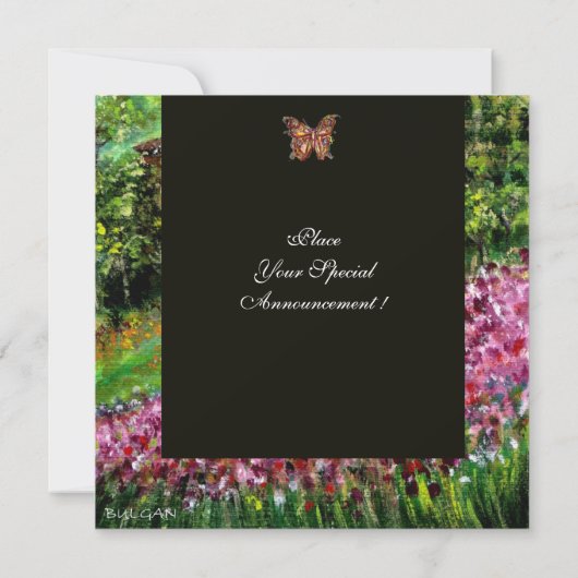 IRISSEN IN TUSCANJE,Groen Paars Bloemveld,Zwart Kaart (Achterkant)