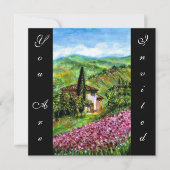 IRISSEN IN TUSCANJE,Groen Paarse Bloem Veld,Zwart Kaart (Voorkant)