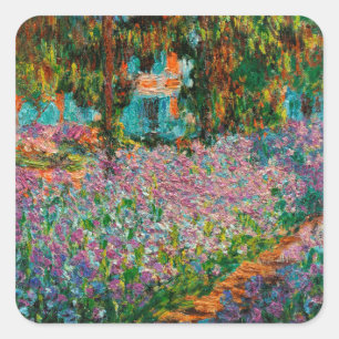 Irissen Monet Tuin Giverny bloemen Vierkante Sticker