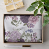 Irissen, orchideeën, Rozen in Paarse decoupage Tissuepapier (Geschenk)