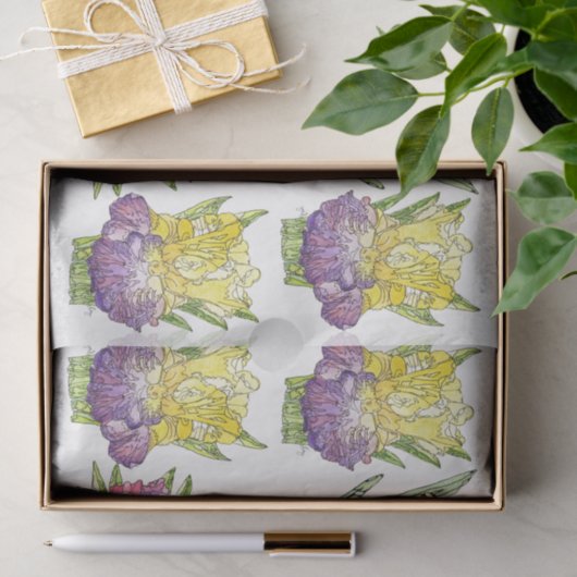 Irissen Paarse Geel - Decoupage Tissue Paper Tissuepapier (Geschenk)