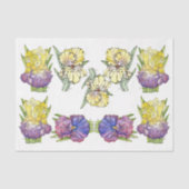 Irissen Paarse Geel - Decoupage Tissue Paper Tissuepapier (Voorkant)
