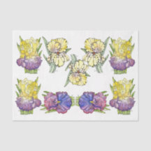 Irissen Paarse Geel - Decoupage Tissue Paper