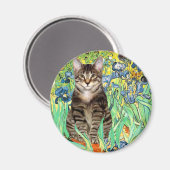 Irissen - Tabby Tijger kat 30 Magneet (Voorkant / Achterkant)