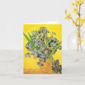 Irissen tegen Yellow Background Van Gogh Fine Art. Kaart (Gele Bloem)