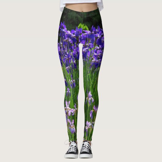 Irissen tinten van Paarse en groene Leggings (Voorkant)
