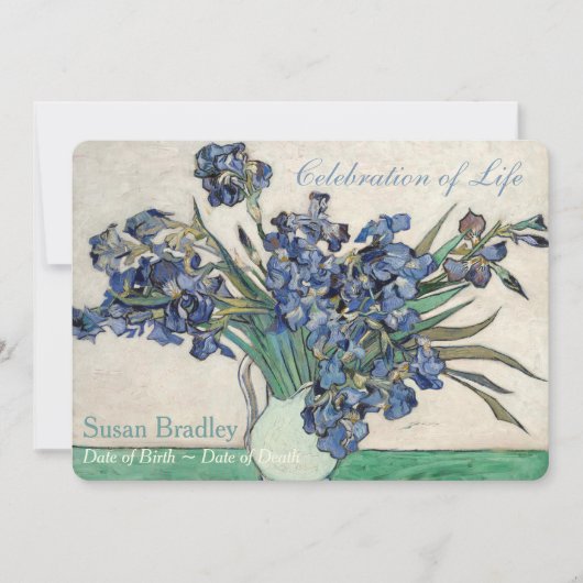 Irissen Van Gogh Feest Uitvaart Aankondiging (Voorkant)