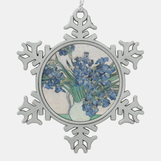 Irissen van Gogh: Tin Sneeuwvlok Ornament (Voorkant)