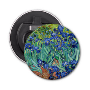 Irissen Vincent van Gogh  Bloemenschilderij Button Flesopener