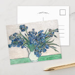 Irissen | Vincent van Gogh Briefkaart<br><div class="desc">Irissen (1890) | Origineel kunstwerk van de Nederlandse post-impressionist Vincent Van Gogh (1853-1890). Het schilderij beeldt een stilleven uit met een vol boeket blauwe bloemen op een groen tafelblad tegen een romige witte achtergrond. Gebruik de ontwerpgereedschappen om aangepaste tekst toe te voegen of het afbeelding te personaliseren.</div>