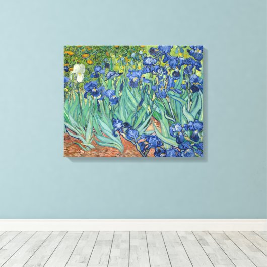 Irissen | Vincent van Gogh Canvas Afdruk (Insitu (Houten vloer))