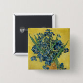 Irissen - Vincent van Gogh Fine Art Vierkante Button 5,1 Cm (Voorkant /achterkant)