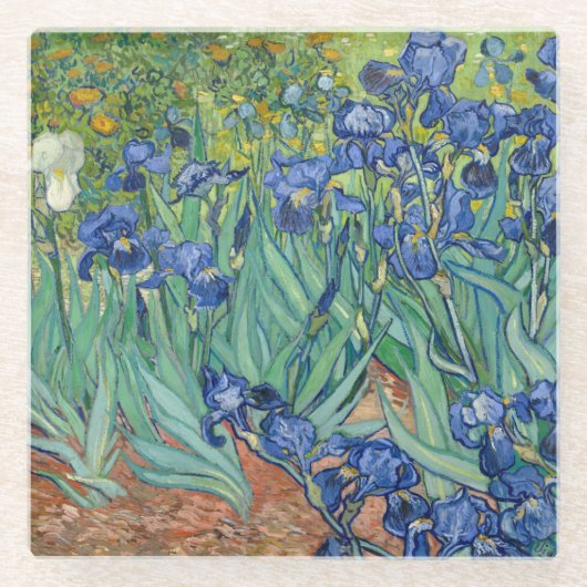 Irissen | Vincent van Gogh Glazen Onderzetter (Voorkant)