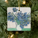 Irissen | Vincent van Gogh Keramisch Ornament<br><div class="desc">Irissen (1890) | Origineel kunstwerk van de Nederlandse post-impressionist Vincent Van Gogh (1853-1890). Het schilderij beeldt een stilleven uit met een vol boeket blauwe bloemen op een groen tafelblad tegen een romige witte achtergrond. Gebruik de ontwerpgereedschappen om aangepaste tekst toe te voegen of het afbeelding te personaliseren.</div>