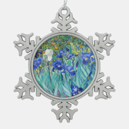Irissen Vincent van Gogh    Tin Sneeuwvlok Ornament