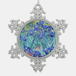 Irissen Vincent van Gogh    Tin Sneeuwvlok Ornament