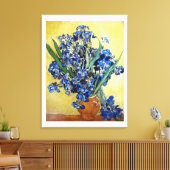 Iristen op gele achtergrond. Vincent van Gogh Canvas Afdruk (Insitu (Woonkamer))
