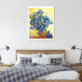 Iristen op gele achtergrond. Vincent van Gogh Canvas Afdruk (Insitu (Slaapkamer))
