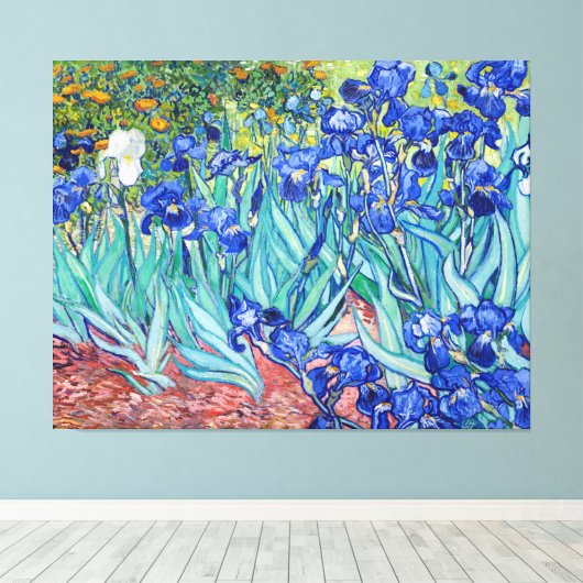IrisVincent van Gogh Canvas Afdruk (Insitu (Houten vloer))