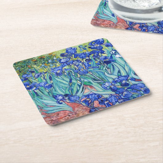 IrisVincent van Gogh Kartonnen Onderzetters (Schuin)