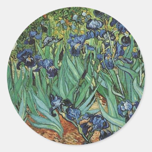 IrisVincent van Gogh Ronde Sticker (Voorkant)