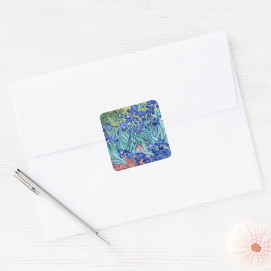 IrisVincent van Gogh Vierkante Sticker (Envelop)