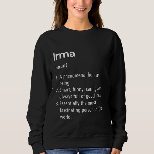 Irma Naam Definitie Grappig Woordenboek Trui (Voorkant)