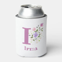 Irma Naam met een bloemontwerp Blikjeskoeler