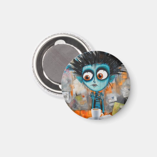 Irodovix Inkwell Maandag ochtend grillen Magneet (Voorkant / Achterkant)