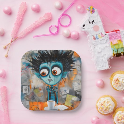 Irodovix Inkwell Maandag ochtend grillen Papieren Bordje (Feest)