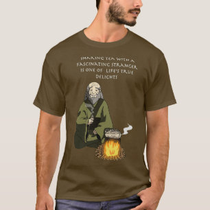 Iroh Thea met een vreemde T-shirt