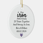 Iron Anniversary Ornament, Iron 20th Anniversary Keramisch Ornament (Rechts)